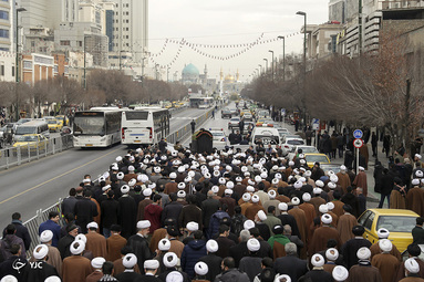 تشییع پیکر مرحوم آیت‌الله خلخالی در مشهد