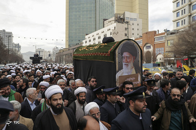 تشییع پیکر مرحوم آیت‌الله خلخالی در مشهد