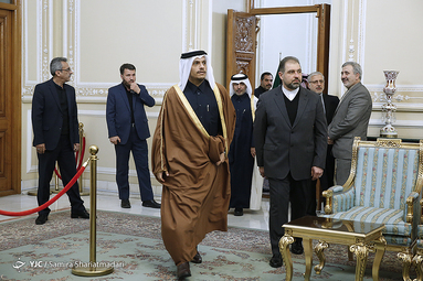 دیدار وزیر امور خارجه قطر با رییس مجلس