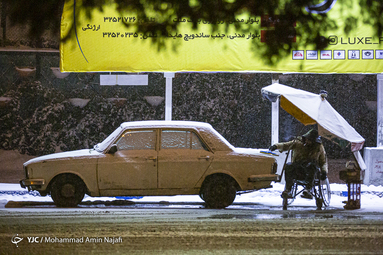 بارش شبانه برف در همدان‎