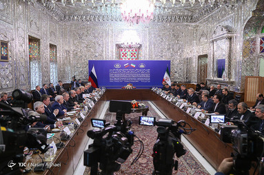 دیدار «رئیس دومای روسیه» با علی لاریجانی
