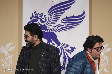 نشست عوامل فیلم «ابر بارانش گرفته» به کارگردانی مجید برزگر و بازیگری نازنین احمدی و ارشیا نیک بین