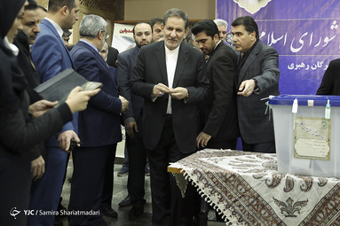 حضور اسحاق جهانگیری، معاون اول رئیس جمهور در ستاد انتخابات وزارت کشور