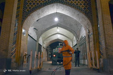 ضدعفونی خیابان‌ها و بازار کرمان