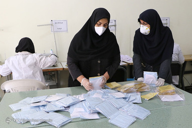 کارگاه تولید ماسک در شیراز