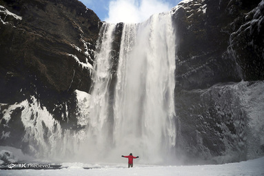 آبشار Skógafoss در Skógar، ایسلند