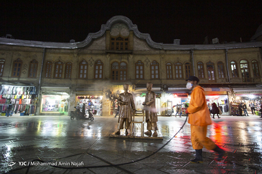 ضد عفونی پیاده راه های مرکزی همدان