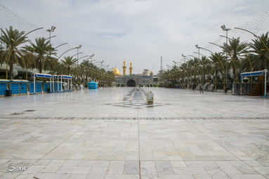 عملیات ضدعفونی کردن در برابر ویروس کرونا در کربلا معلی