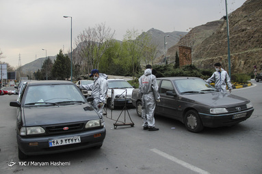 غربالگری کرونا در ورودی جاده چالوس