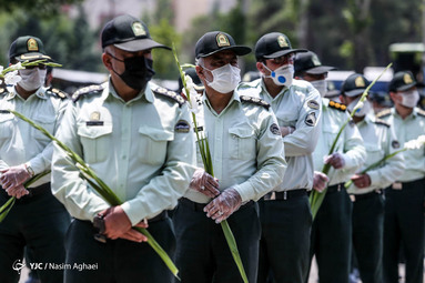 تشییع پیکر استواریکم شهیدمیلاد خسروی مامور تجسس کلانتری در ستاد فرماندهی انتظامی تهران بزرگ