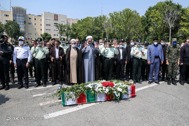 تشییع پیکر استواریکم شهیدمیلاد خسروی مامور تجسس کلانتری در ستاد فرماندهی انتظامی تهران بزرگ