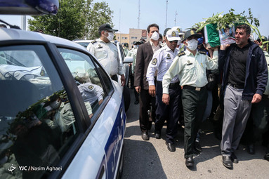 تشییع پیکر استواریکم شهیدمیلاد خسروی مامور تجسس کلانتری در ستاد فرماندهی انتظامی تهران بزرگ