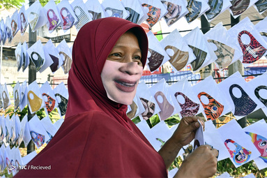 فروشنده ماسک صورت در اندونزی