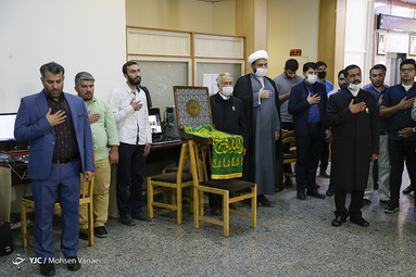 حضور پرچم مضجع شریف امام رضا در باشگاه