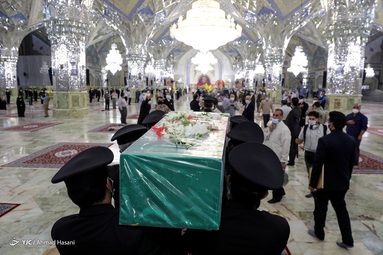 مراسم وداع با پیکر شهید دفاع مقدس «نسیم افغانی» در رواق امام خمینی(ره) حرم مطهر رضوی