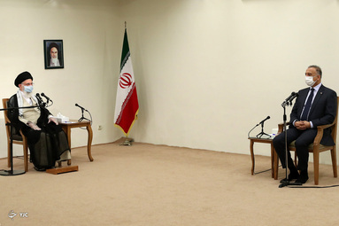 دیدار حضرت آیت‌الله خامنه‌ای رهبر معظم انقلاب اسلامی با مصطفی الکاظمی نخست وزیر عراق