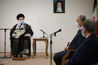 دیدار حضرت آیت‌الله خامنه‌ای رهبر معظم انقلاب اسلامی با مصطفی الکاظمی نخست وزیر عراق