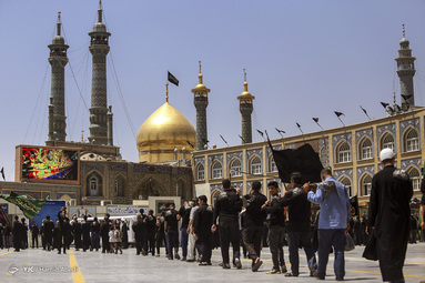 مراسم عزاداری سالروز شهادت حضرت امام باقر(ع) در شهر مقدس قم و در جوار حرم مطهر حضرت فاطمه معصومه(س)