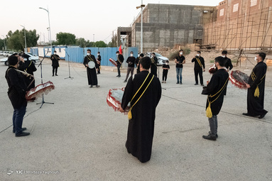 اهتزاز پرچم 200 متری یا حسین (ع) در پارک جزیره اهواز‎