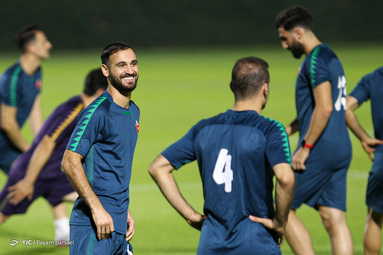 تمرین بازیکنان پرسپولیس قبل از بازی با التعاون عربستان در قالب رقابت های لیگ قهرمانان آسیا