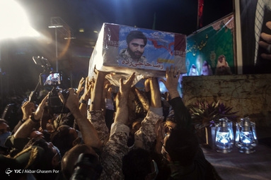 مراسم وداع با پیکر مطهر پنج شهید مدافع حرم کربلای خان‌طومان، شهیدان «حسن رجایی‌فر»، «رضا حاجی‌زاده»، «محمود رادمهر» و «محمد بلباسی» و «علی عابدینی» - ساری