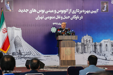 آیین بهره برداری از اتوبوس های جدید در ناوگان حمل و نقل عمومی
