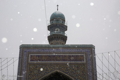 بارش برف پاییزی - حرم رضوی