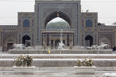 بارش برف پاییزی - حرم رضوی