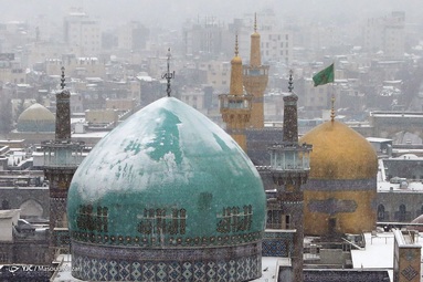 بارش برف پاییزی - حرم رضوی