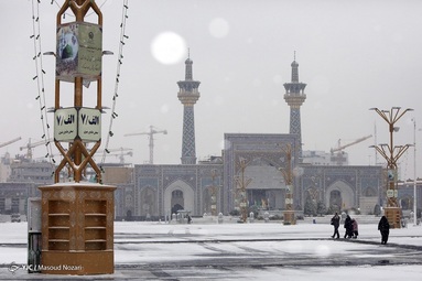 بارش برف پاییزی - حرم رضوی