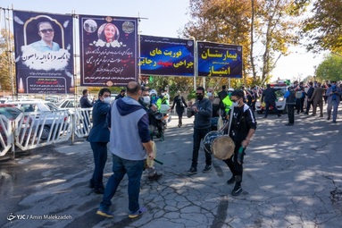 مراسم تشییع شهید مدافع سلامت شهید شهریار علیزاده بهمنی، نیروی شریف شاغل در بیمارستان حاج محمد اسماعیل امتیاز و فوریت‌های شهید رجایی- شیراز