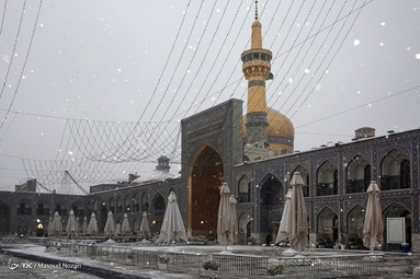 بارش برف پاییزی - حرم مطهر امام رضا(ع)