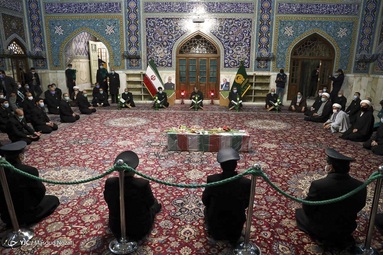 تشییع پیکر شهید محسن فخری زاده - حرم مطهر رضوی