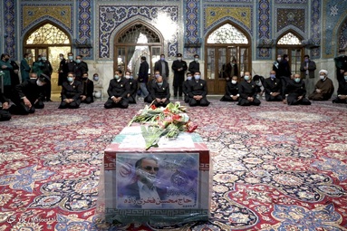 تشییع پیکر شهید محسن فخری زاده - حرم مطهر رضوی
