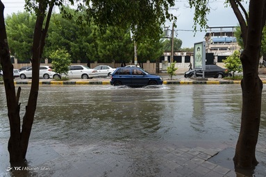بارش شدید باران و آبگرفتگی خیابان ها و معابر - بوشهر