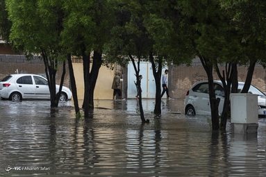 بارش شدید باران و آبگرفتگی خیابان ها و معابر - بوشهر