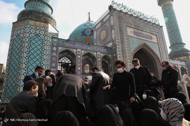 آیین خاکسپاری دانشمند شهید محسن فخری زاده در امام زاده صالح (ع)