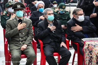 آیین خاکسپاری دانشمند شهید محسن فخری زاده در امام زاده صالح (ع)