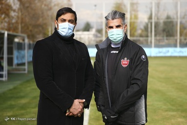 حضور پیروز حناچی، شهردار تهران در محل تمرین پرسپولیس