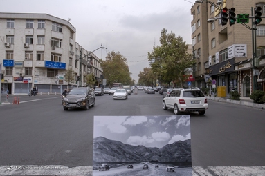حضور اتومبیل‌های آخرین مدل آن زمان در جاده ناهموار و خاکی شمیران.