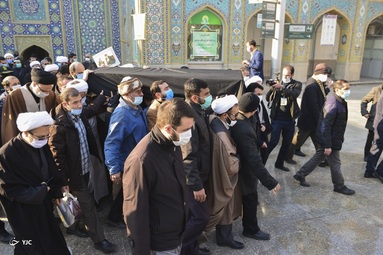 مراسم وداع با پیکر آیت الله مصباح یزدی در تهران