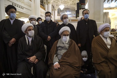 آیین بزرگداشت مرحوم علامه محمد تقی مصباح یزدی (ره) از سوی مقام معظم رهبری در شبستان حرم مطهر حضرت معصومه (س) - قم