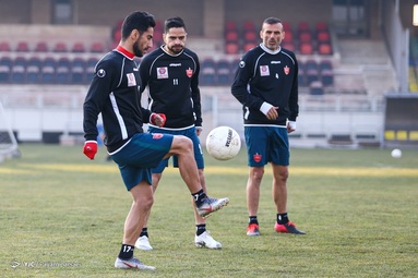 تمرین  تیم فوتبال پرسپولیس یک روز پیش از شهرآورد تهران