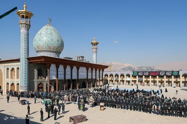 تشییع دو شهید نیروی انتظامی استان فارس - حرم شاهچراغ
