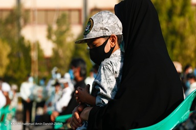آئین وداع و تشییع پیکر مرزبان شهید هرمزگانی
