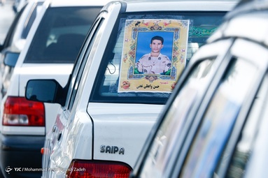 آئین وداع و تشییع پیکر مرزبان شهید هرمزگانی