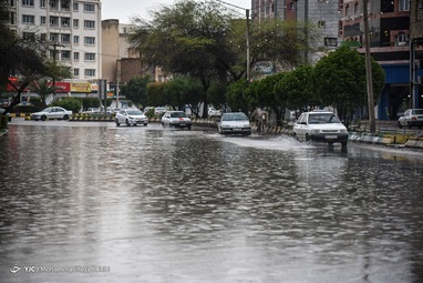 آبگرفتگی در منطقه کمپلو و لشکر و معابر خیابان های اهواز