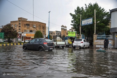 آبگرفتگی در منطقه کمپلو و لشکر و معابر خیابان های اهواز