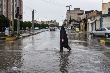 آبگرفتگی در منطقه کمپلو و لشکر و معابر خیابان های اهواز