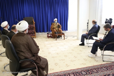 دیدار دکتر علی عسکری، رئیس صداوسیما با آیت الله جوادی آملی 